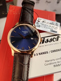 TISSOT Men’s Swiss Made Quartz Brown Leather Strap Blue Dial 42mm Watch T063.610.36.047.00