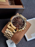 Michael Kors Women’s Chronograph Quartz Stainless Steel Espresso Brown Dial 40MM Watch MK5502