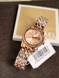 Michael Kors Lexington Three Hand Rose Gold Tone Stainless Steel Watch MK4739