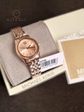 Michael Kors Lexington Three Hand Rose Gold Tone Stainless Steel Watch MK4739