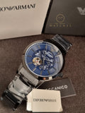 Emporio Armani Men’s Automatic Gunmetal Stainless Steel Blue Dial 43mm AR60056