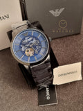 Emporio Armani Men’s Automatic Gunmetal Stainless Steel Blue Dial 43mm AR60056