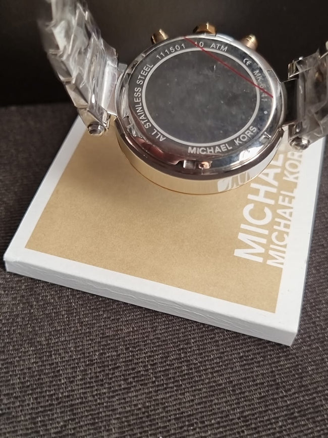 Michael Kors Parker Two-tone Stainless Steel Blue Dial Chronograph Quartz Watch for Ladies - MK-6141 Main Image