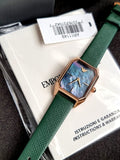 Emporio Armani Women’s Quartz Green Leather Strap Black Mother of Pearl Dial 24mm Watch AR11149