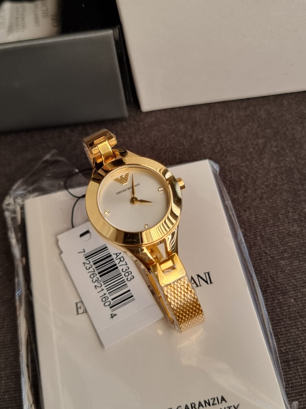 Emporio Armani Classic Gold Stainless Steel Silver Dial Quartz Watch for Ladies – AR7363