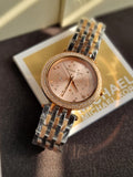 Michael Kors Women’s Quartz Two-tone Stainless Steel Rose Gold Dial 39mm Watch MK3726