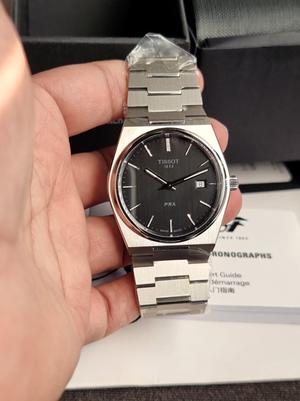 Tissot PRX Silver Stainless Steel Black Dial Quartz Watch for Men’s – T137.410.11.051.00