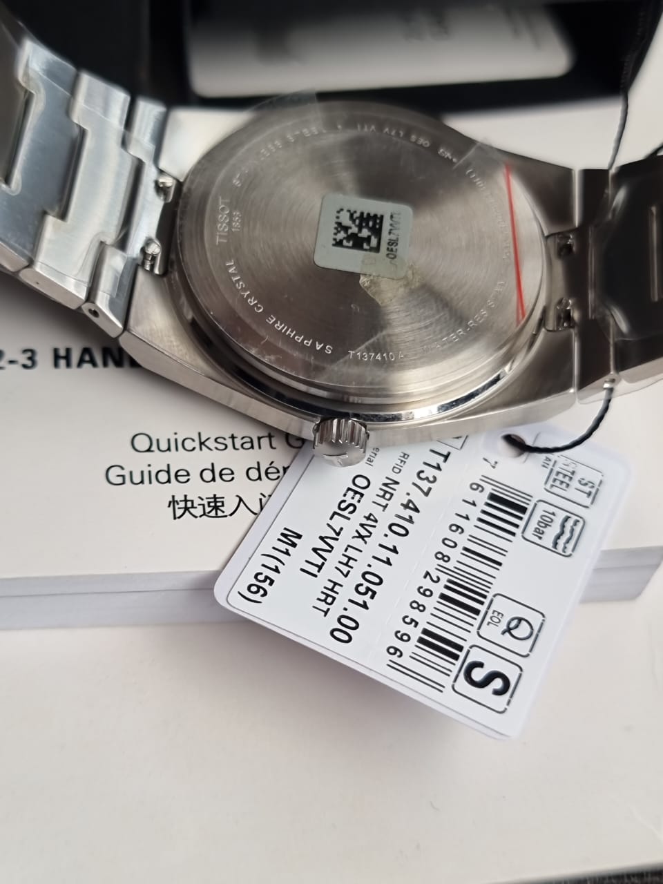 Tissot PRX Silver Stainless Steel Black Dial Quartz Watch for Men’s – T137.410.11.051.00