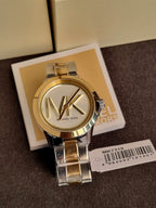 Michael Kors Women’s Quartz Two Tone Stainless Steel Silver Dial 40mm Watch MK7319