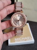 Michael Kors Women’s Quartz Stainless Steel Rose Gold Dial 39mm Watch MK5896