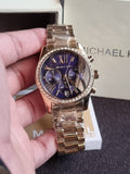 Michael Kors Ladies Watch Dark Purple Dial Chronograph Quartz Watch