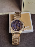 Michael Kors Ladies Watch Dark Purple Dial Chronograph Quartz Watch