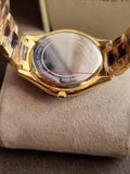 Michael Kors Runway Two-Tone Stainless Steel Tortoise-shell Dial Quartz Watch for Ladies - MK4284