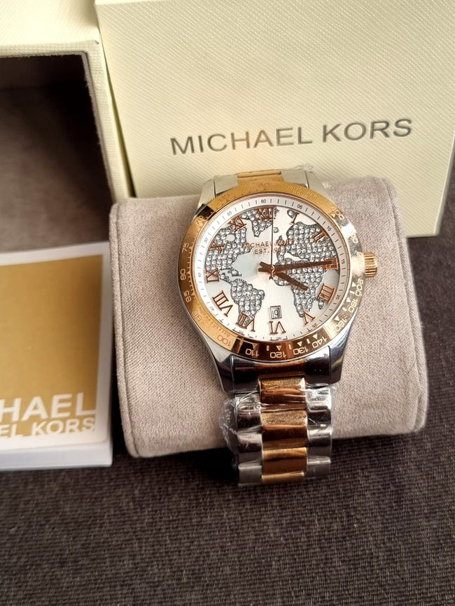 Michael Kors White/Rose gold colored steel Ø44 mm MK6129 Main Image