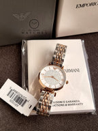 Emporio Armani Women’s Analog Stainless Steel White Dial 32mm Watch AR1926