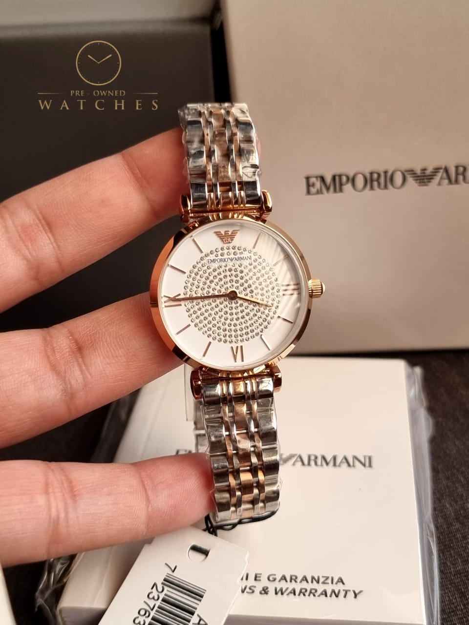 Emporio Armani Women’s Analog Stainless Steel White Dial 32mm Watch AR1926