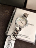 Emporio Armani Cleo Silver Stainless Steel Mother Of Pearl Dial Quartz Watch for Ladies - AR11484