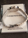 Emporio Armani Cleo Silver Stainless Steel Mother Of Pearl Dial Quartz Watch for Ladies - AR11484