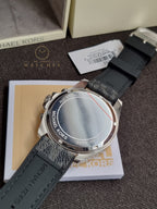 Michael Kors Men’s Quartz Black Silicone & Leather Strap Black Dial 45mm Watch MK8850