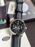 Fossil Men’s Quartz Black Leather Strap Black Dial 42mm Watch FS5904
