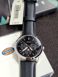 Fossil Men’s Quartz Black Leather Strap Black Dial 42mm Watch FS5904