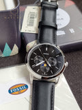 Fossil Men’s Quartz Black Leather Strap Black Dial 42mm Watch FS5904