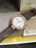 Michael Kors Women’s Quartz Brown Leather Strap White Dial 39mm Watch MK6917