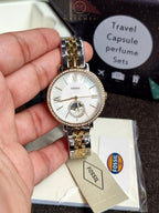Jacqueline Sun Moon Multifunction Rose Gold-Tone Stainless Steel Watch