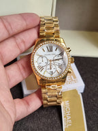 Michael Kors Women’s Quartz Gold Stainless Steel Mother Of Pearl Dial 38mm Watch MK7241