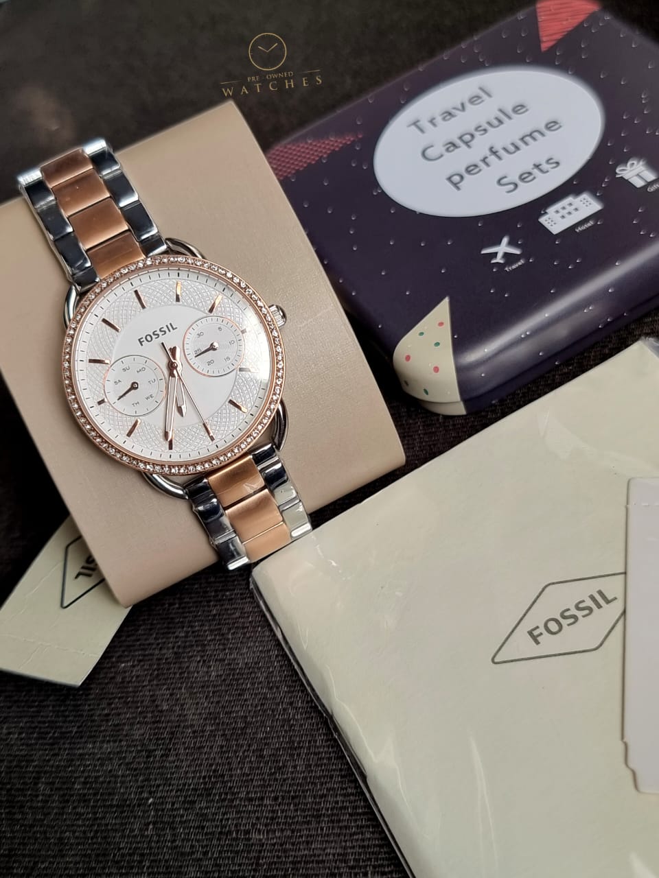 Fossil Women’s Quartz Stainless Steel Silver Dial 35mm Watch ES4396