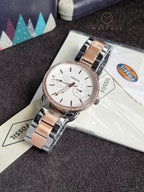 Fossil Women’s Quartz Stainless Steel Silver Dial 35mm Watch ES4396