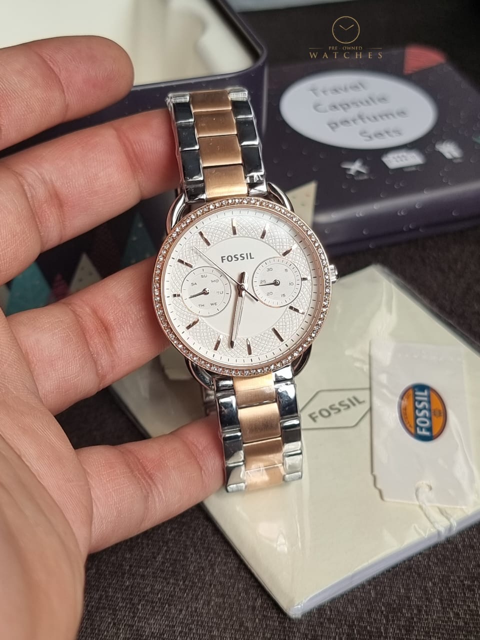 Fossil Women’s Quartz Stainless Steel Silver Dial 35mm Watch ES4396