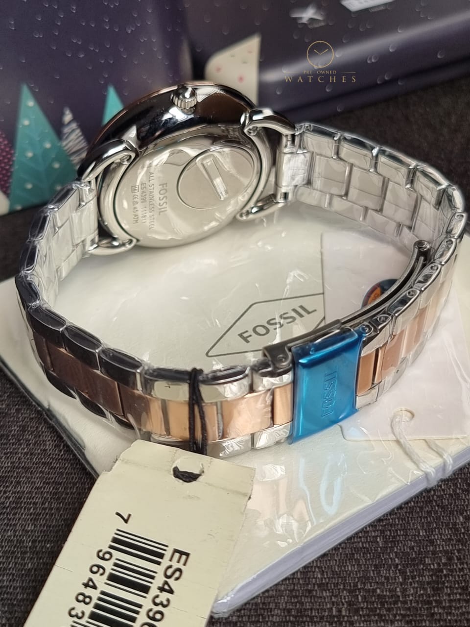 Fossil Women’s Quartz Stainless Steel Silver Dial 35mm Watch ES4396