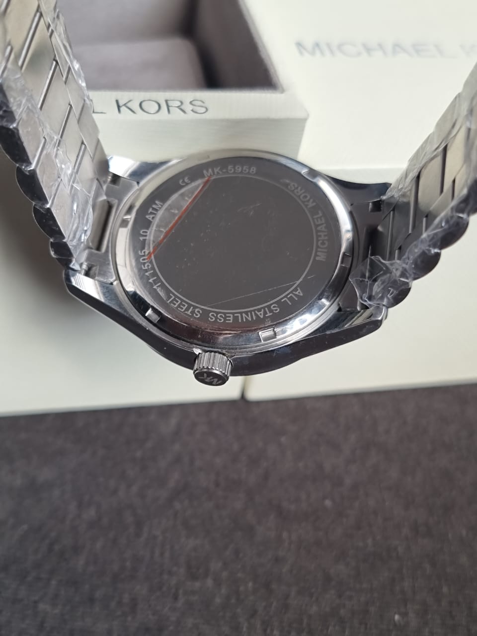 Michael Kors Layton Silver Stainless Steel Silver Dial Quartz Watch for Ladies - MK5958