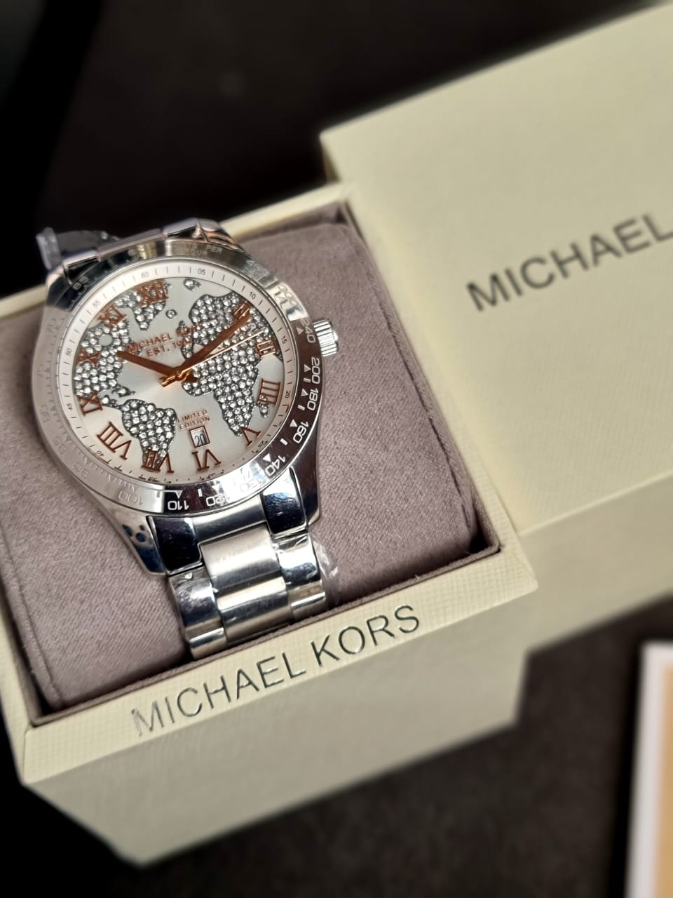 Michael Kors Layton Silver Stainless Steel Silver Dial Quartz Watch for Ladies - MK5958
