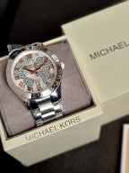 Michael Kors Layton Silver Stainless Steel Silver Dial Quartz Watch for Ladies - MK5958