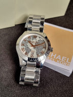 Michael Kors Layton Silver Stainless Steel Silver Dial Quartz Watch for Ladies - MK5958