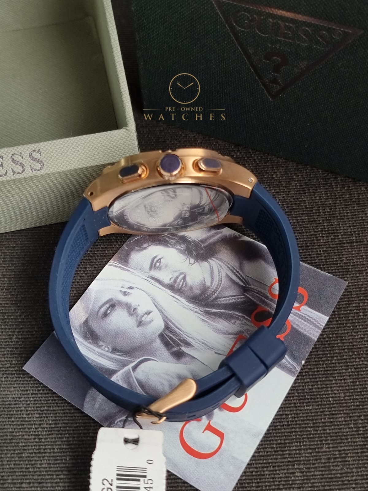Guess Men’s Quartz Blue Silicone Strap Blue Dial 42mm Watch GW0571G2