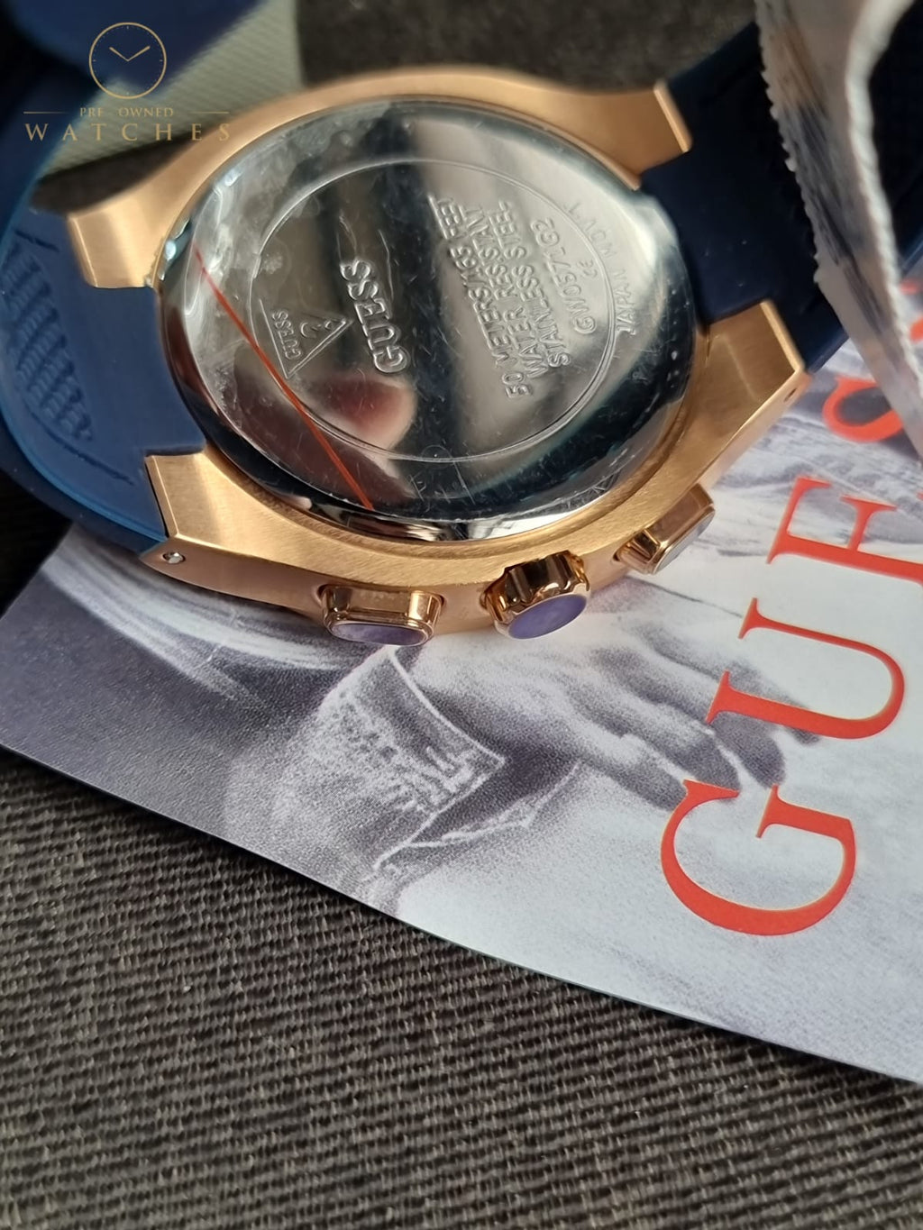 Guess Men’s Quartz Blue Silicone Strap Blue Dial 42mm Watch GW0571G2