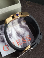 Guess Men’s Quartz Black Silicone Strap Black Dial 47mm Watch GW0208G2