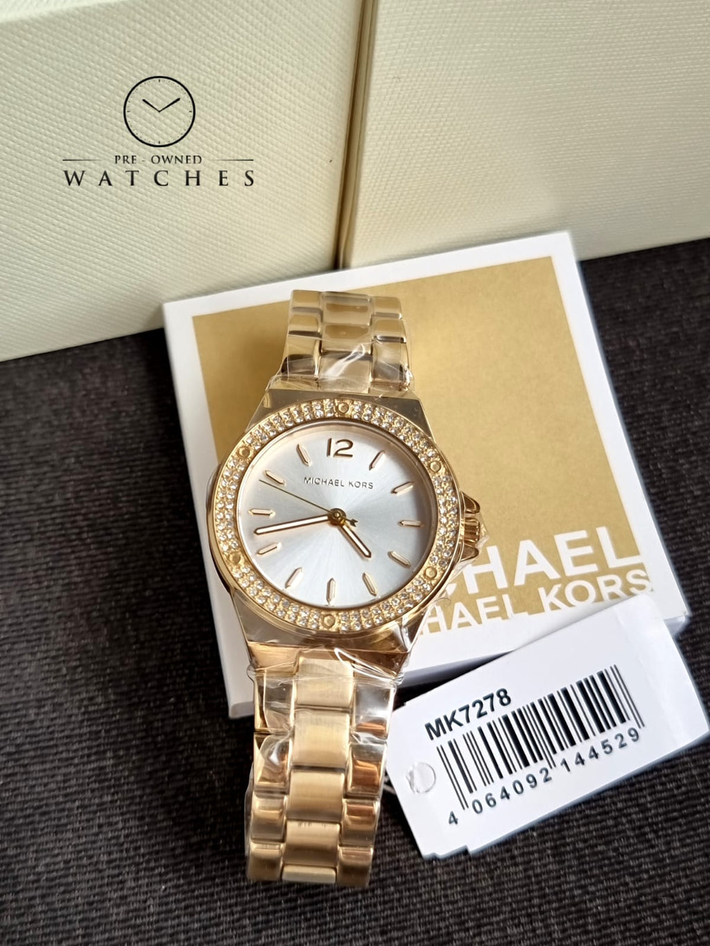 Michael Kors Mini-Lennox Three-Hand Gold-Tone Stainless Steel Watch MK7278