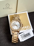 Michael Kors Mini-Lennox Three-Hand Gold-Tone Stainless Steel Watch MK7278