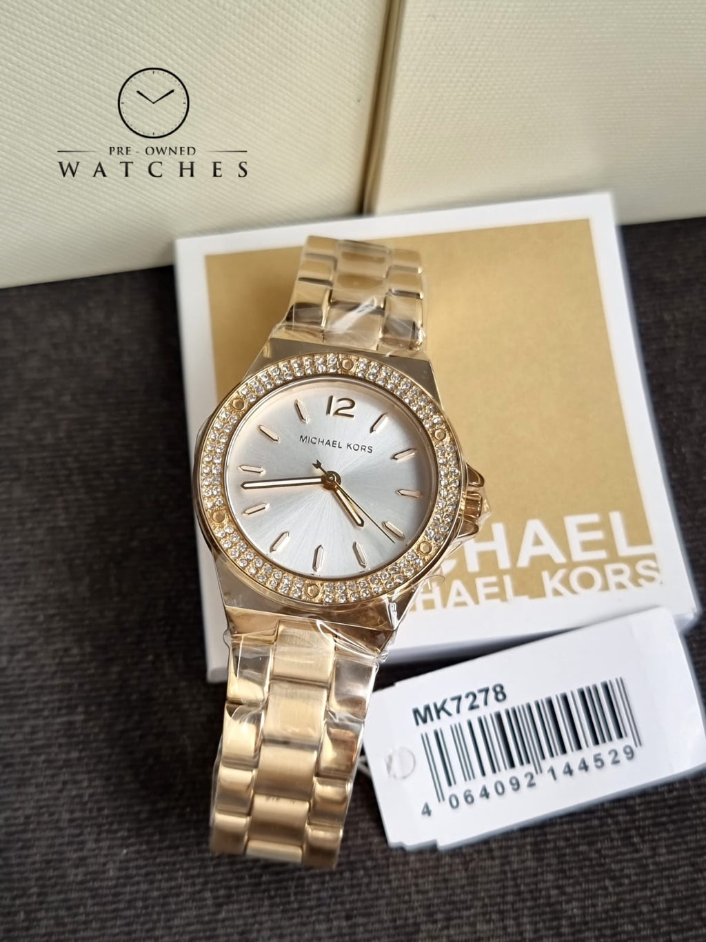 Michael Kors Mini-Lennox Three-Hand Gold-Tone Stainless Steel Watch MK7278