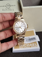 Michael Kors Mini-Lennox Three-Hand Gold-Tone Stainless Steel Watch MK7278