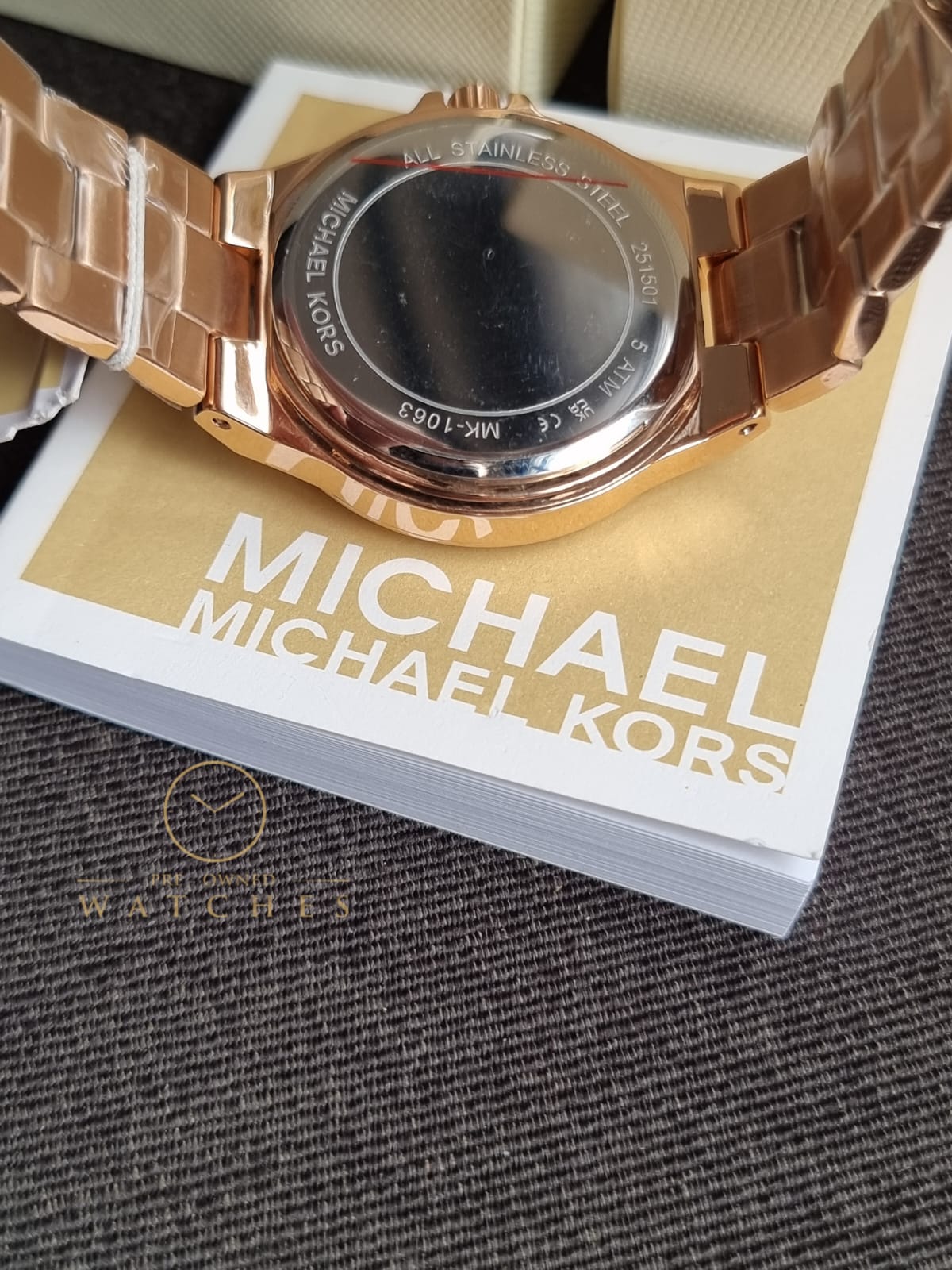 Michael Kors Women’s Quartz Rose Gold Stainless Steel Rose Gold Dial 37mm Watch MK1063