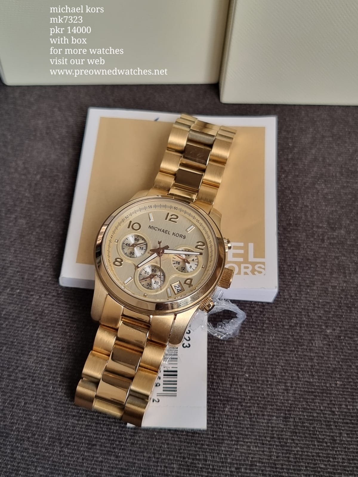 Michael Kors Runway Chronograph Gold-Tone Stainless Steel Watch MK7323