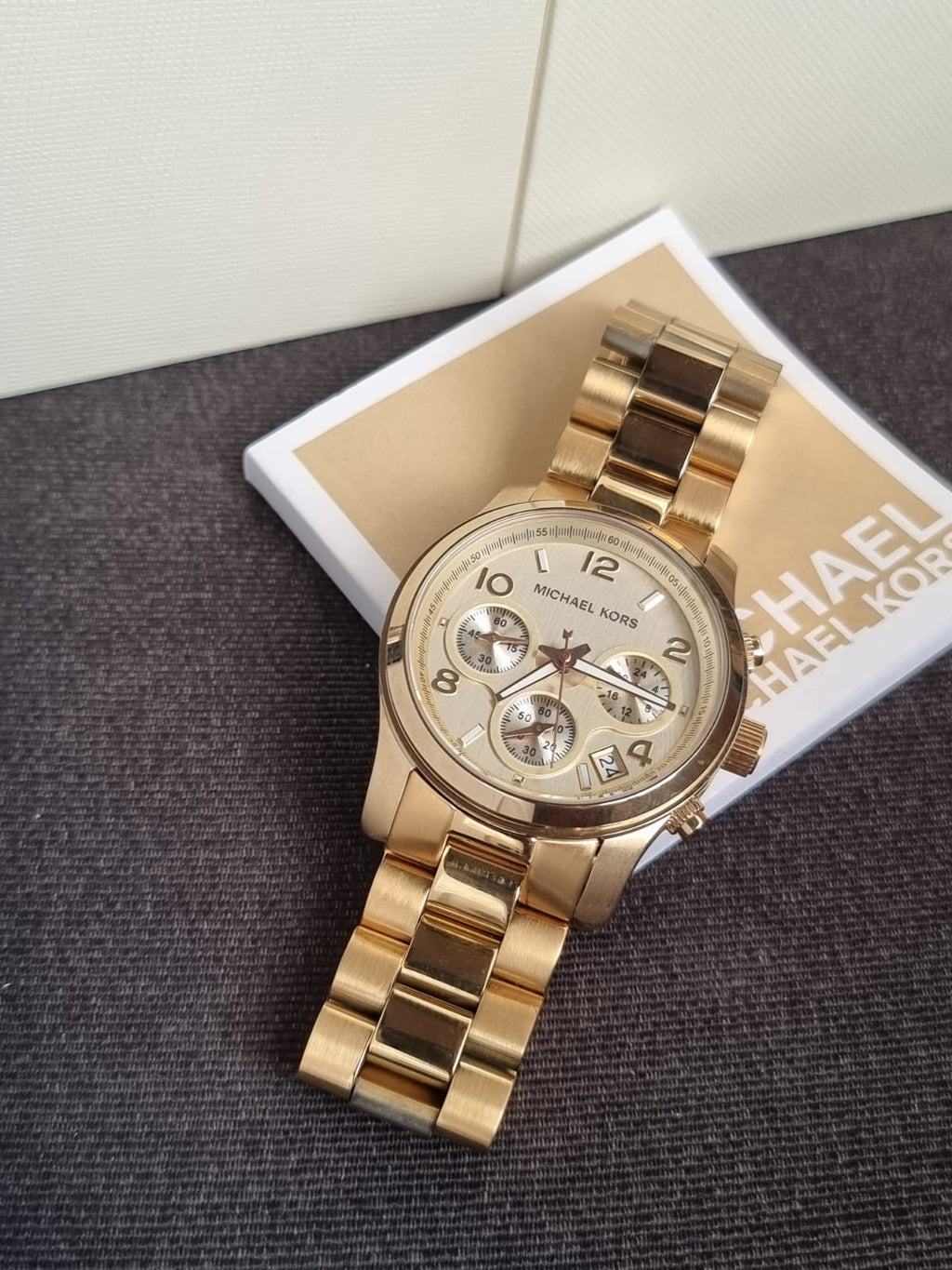 Michael Kors Runway Chronograph Gold-Tone Stainless Steel Watch MK7323