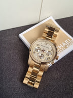 Michael Kors Runway Chronograph Gold-Tone Stainless Steel Watch MK7323