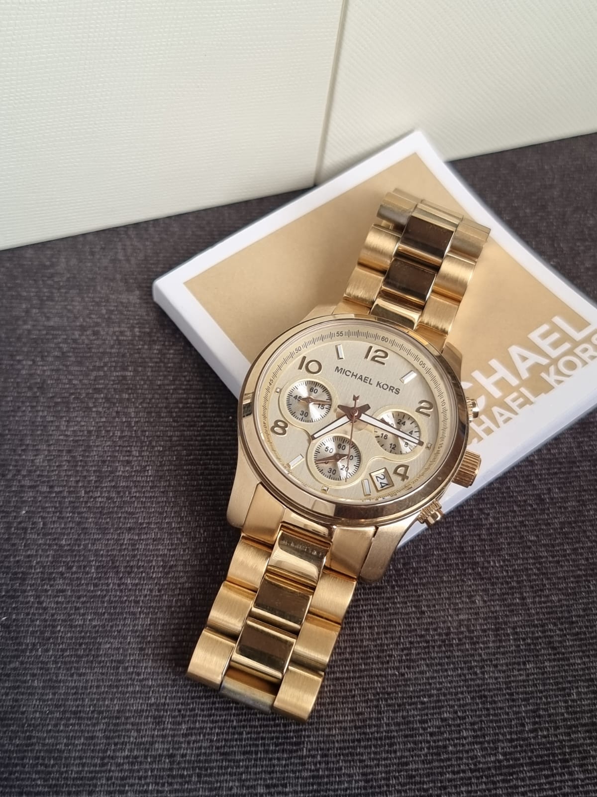 Michael Kors Runway Chronograph Gold-Tone Stainless Steel Watch MK7323