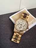 Michael Kors Runway Chronograph Gold-Tone Stainless Steel Watch MK7323